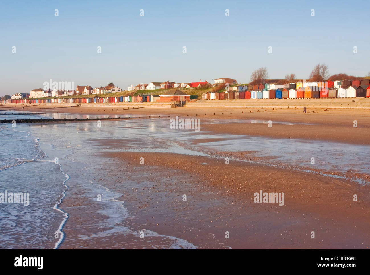 Strand von Walton auf Naze an der Küste von Essex Stockfoto
