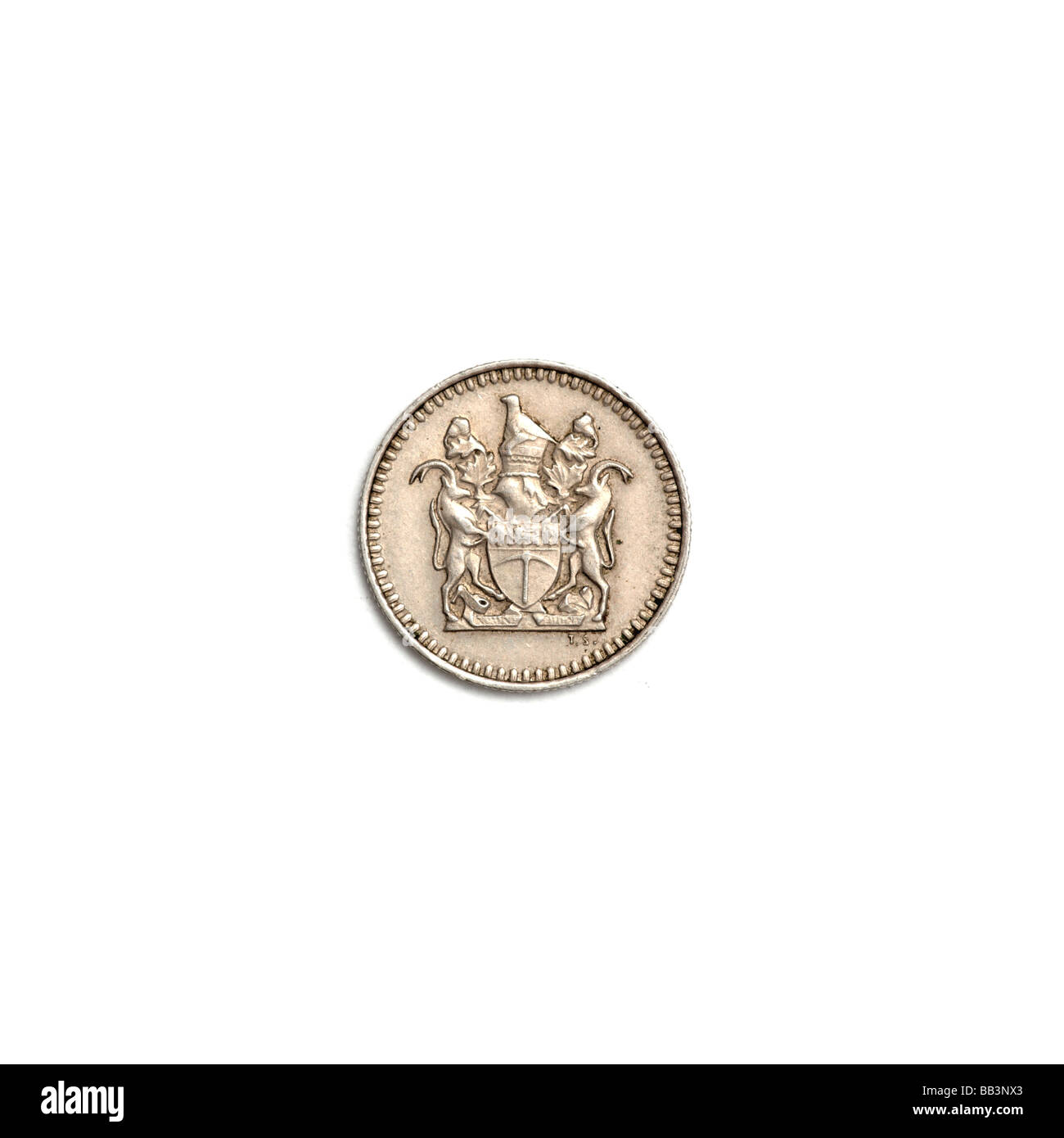 Rhodesische 5-Cent-Münze Stockfoto