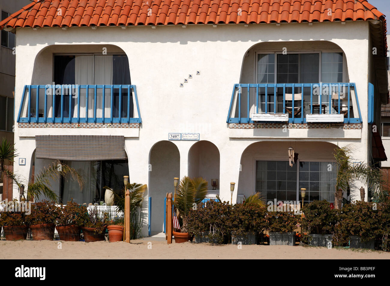 Strandhaus entlang am Meer spazieren Venedig Strand Los Angeles Kalifornien usa Stockfoto
