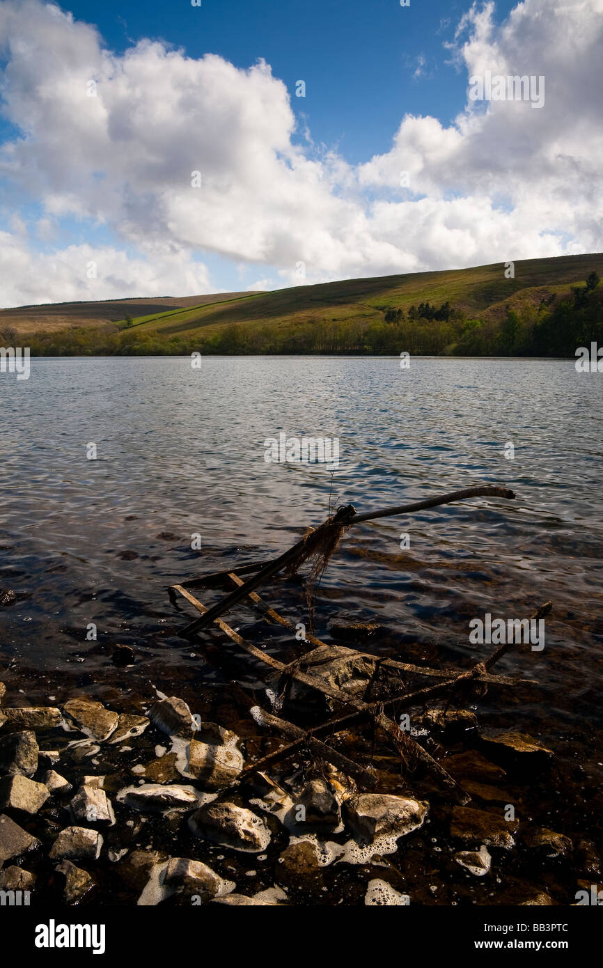Rostigen Zaun liegen in Glenbuck Loch, Ayrshire, Schottland Stockfoto
