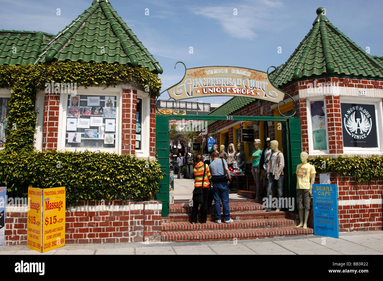 Lebkuchen-Gericht eine kleine Auswahl an einzigartigen Geschäften am Venice Beach Ocean Front walk Kalifornien usa Stockfoto