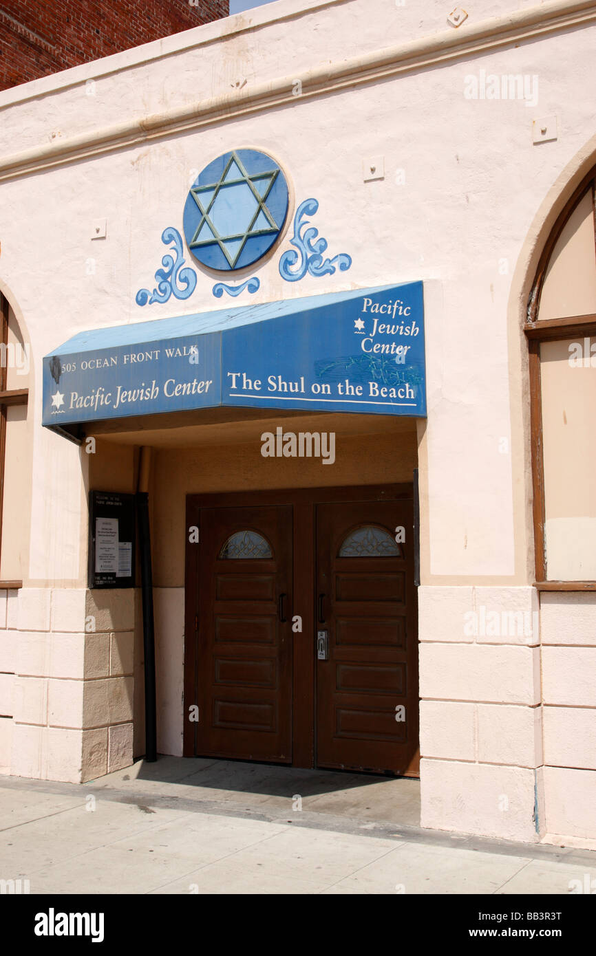 Fassade des pazifischen jüdischen Zentrums am vorderen Fuß Venedig Strand Meer Meer laufen Kalifornien usa Stockfoto