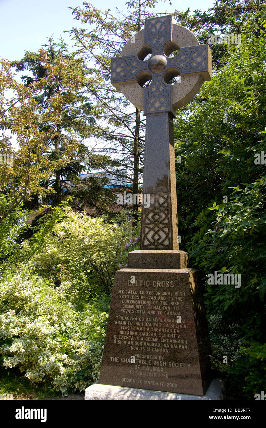 Kanada, Nova Scotia Halifax. Keltenkreuz auf Saint Matthew United Church, die ursprüngliche irische Siedler von 1749 gewidmet. Stockfoto