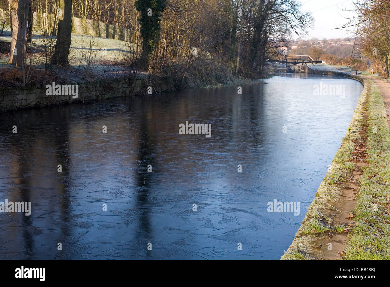 Canal Walk Leeds West Yorkshire Dez 2008 Stockfoto