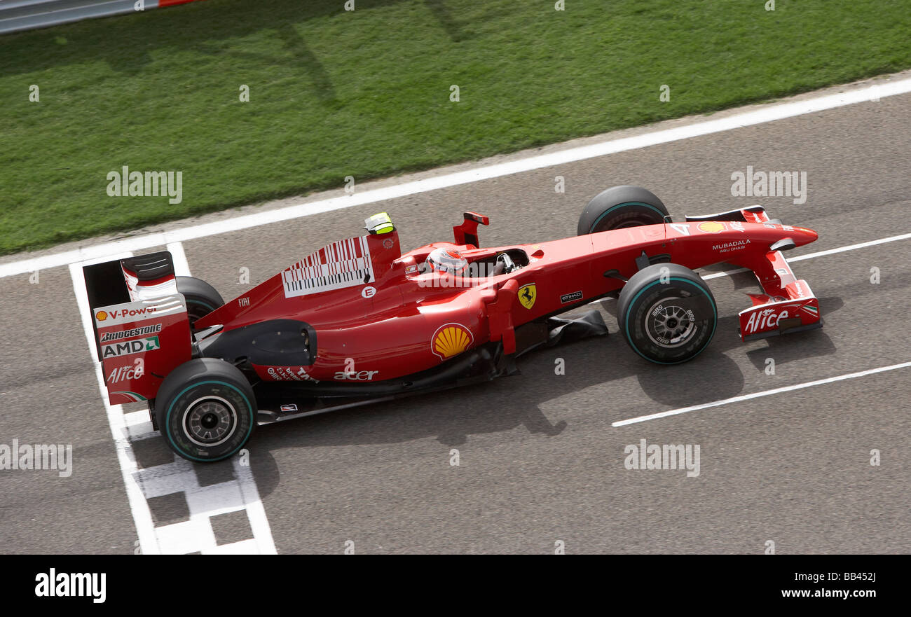 Kimi Räikkönen Ferrari die Trennungslinie in 2009 F1 Grand Prix von Bahrain Stockfoto