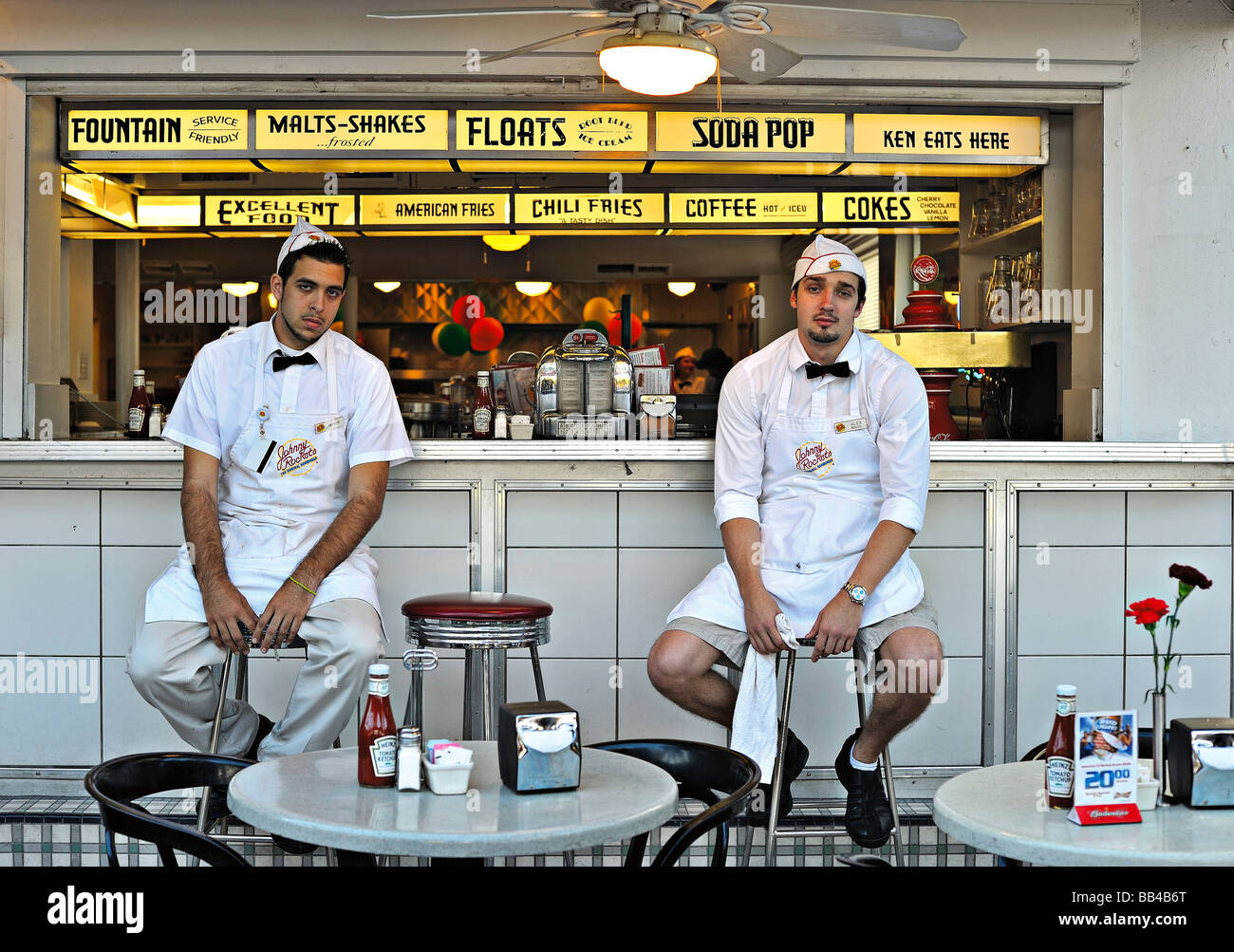 Kellner in Miami Beach Stockfoto