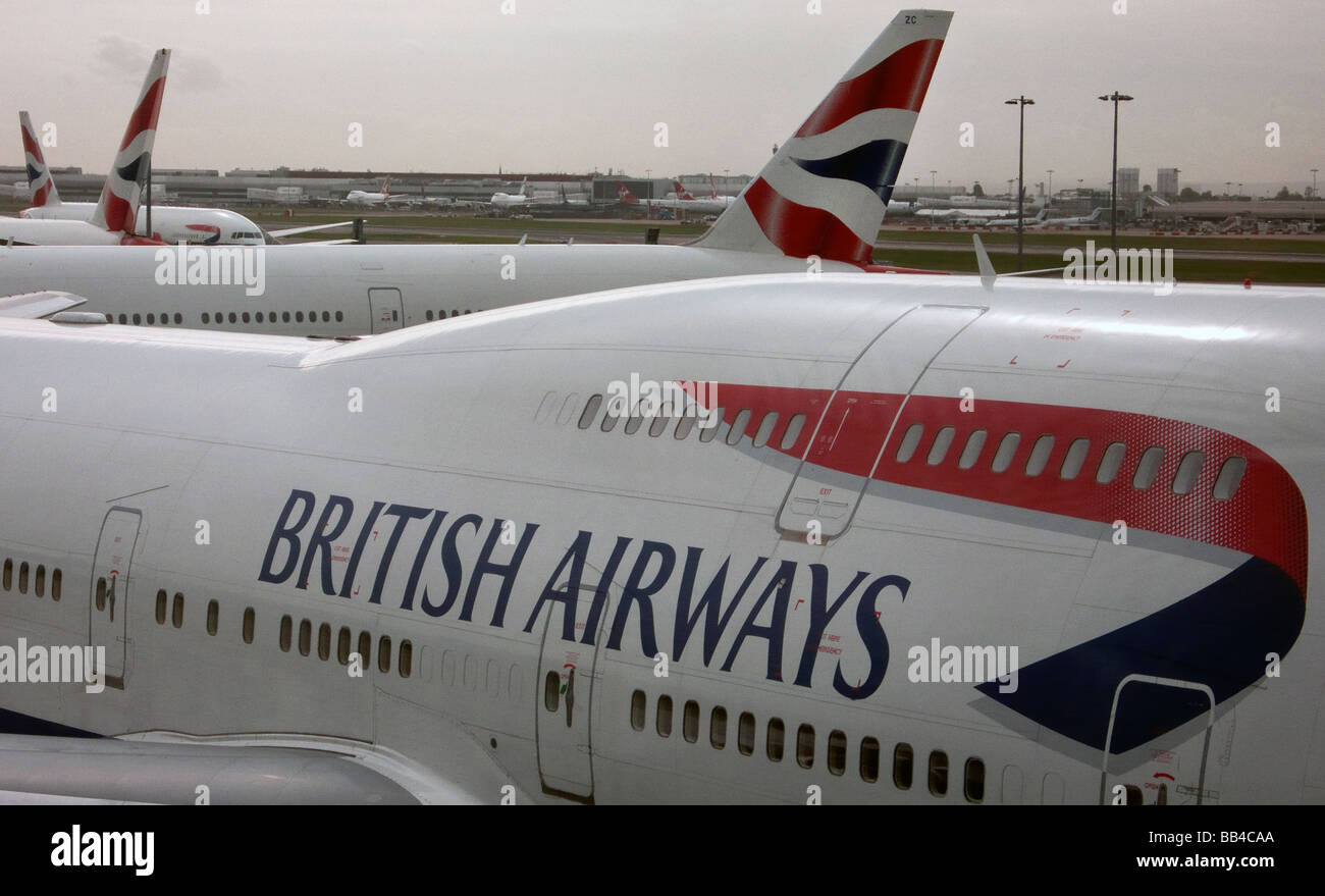 British Airways Flugzeuge in Heathrow Terminal 5 Stockfoto