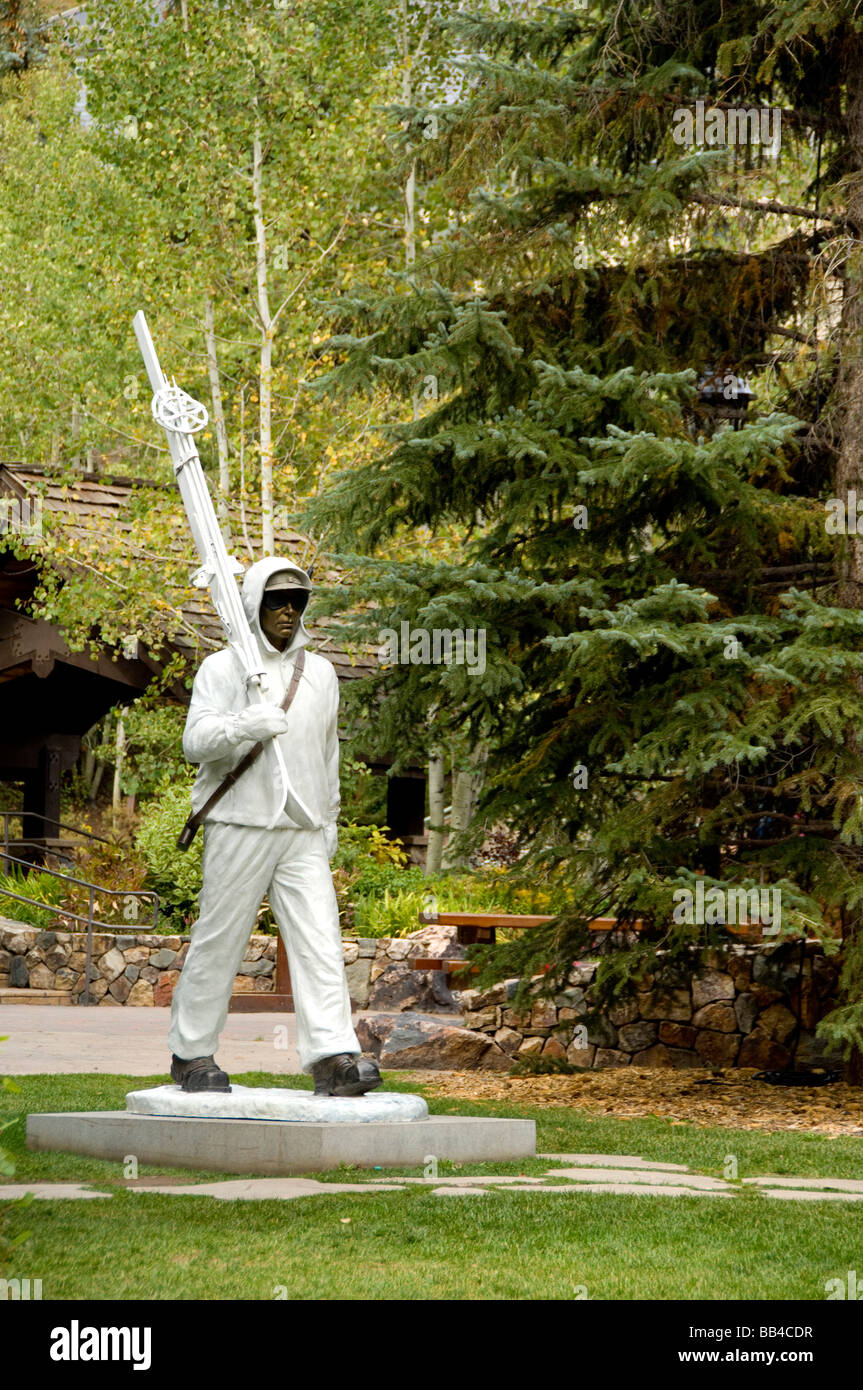 Colorado Vail. Die Ski Trooper Statue. Stockfoto