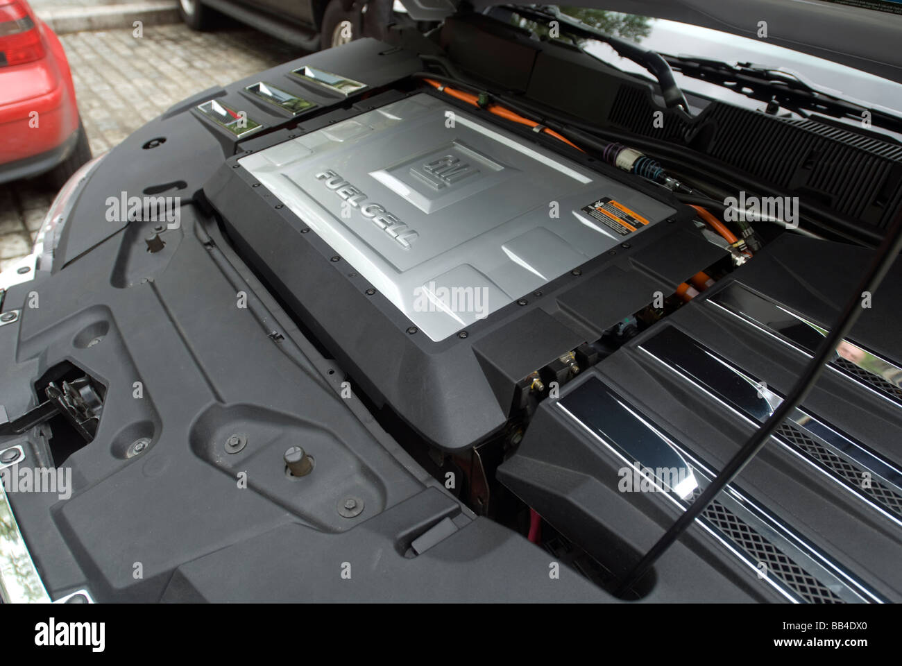 General Motors zeigt Chevrolet Equinox-Wasserstoff-Brennstoffzellen-Fahrzeuge in NY City Hall Stockfoto