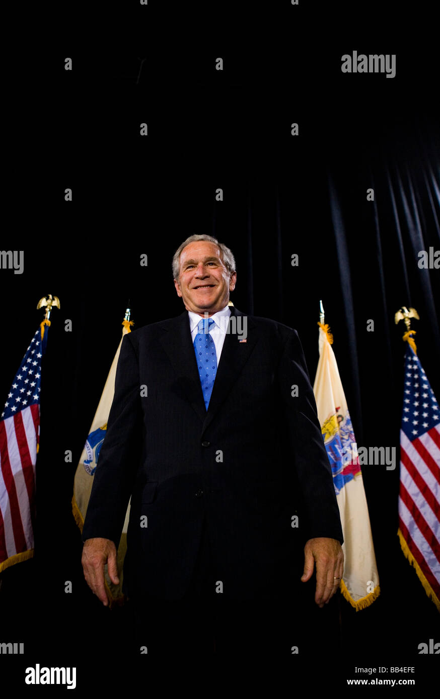 Präsident Bush besucht eine republikanische New Jersey Spendenaktion Stockfoto