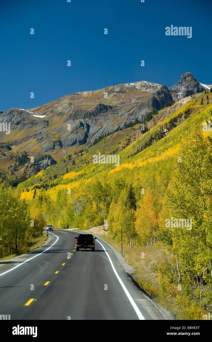 Colorado, US Highway 550, Red Mountain Pass zwischen Ouray & Silverton. San Juan Skyway, Colorado erste scenic Byway. Stockfoto