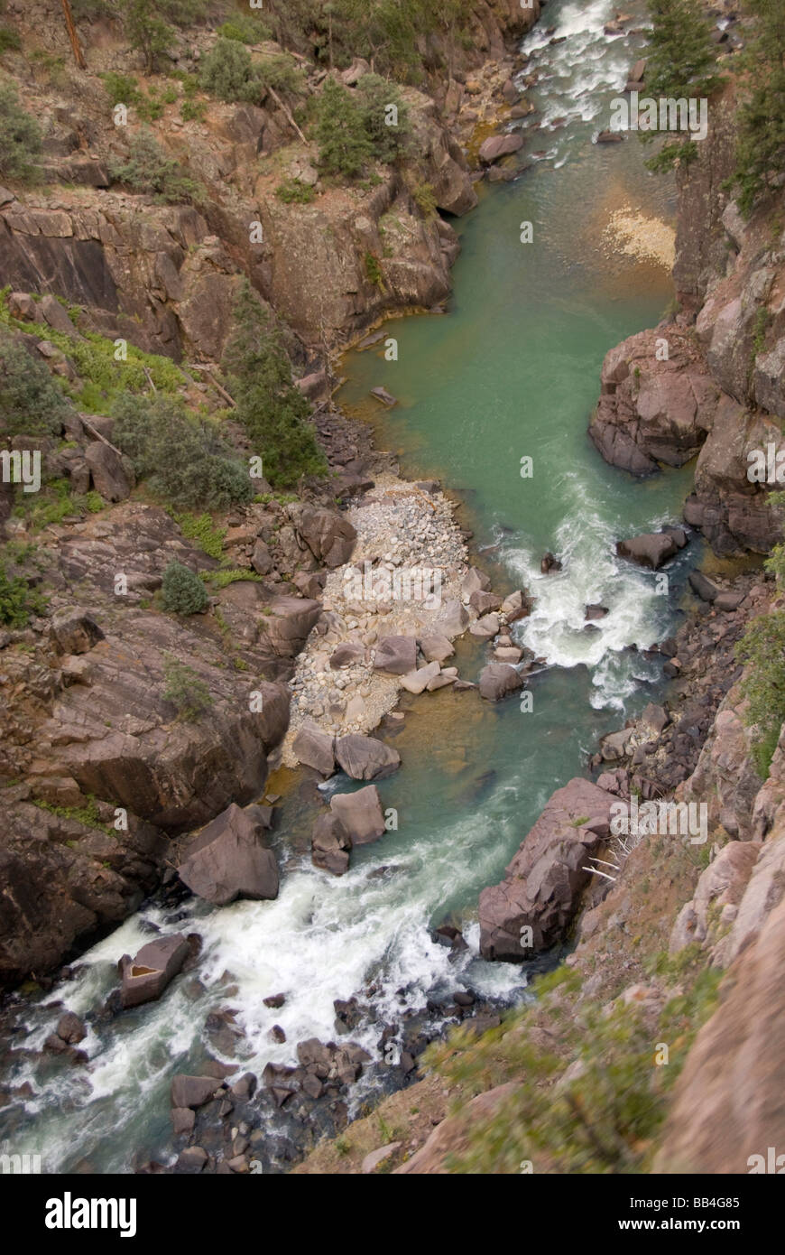 Colorado, Durango & Silverton Narrow Gauge Railroad. Ansichten aus dem Zug. Stockfoto