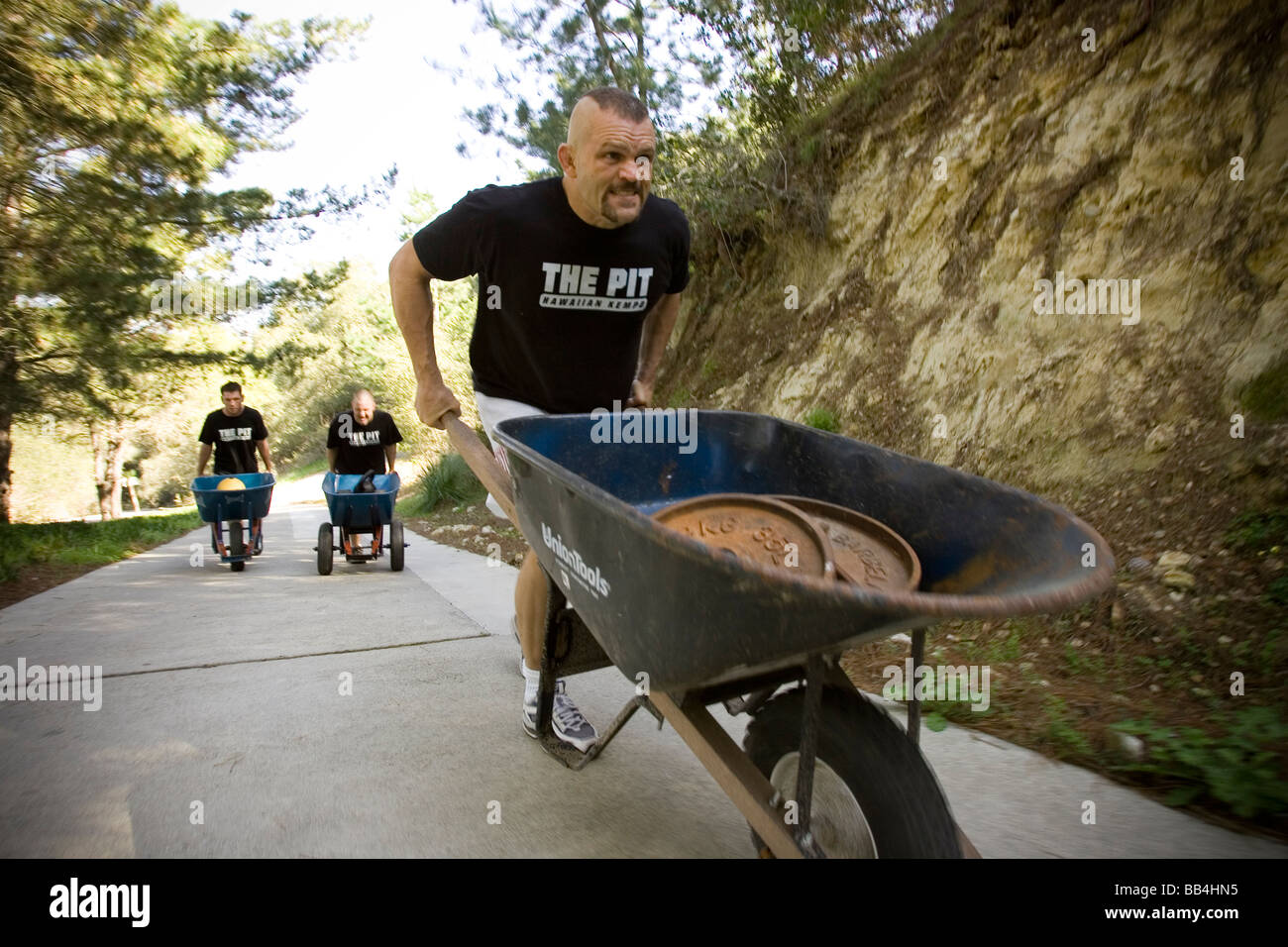 Ultimate Fighting Champion Chuck Liddell, fotografiert im "The Pit", ein Trainingszentrum für UFC-Kämpfer in der Nähe von San Luis Obispo Stockfoto