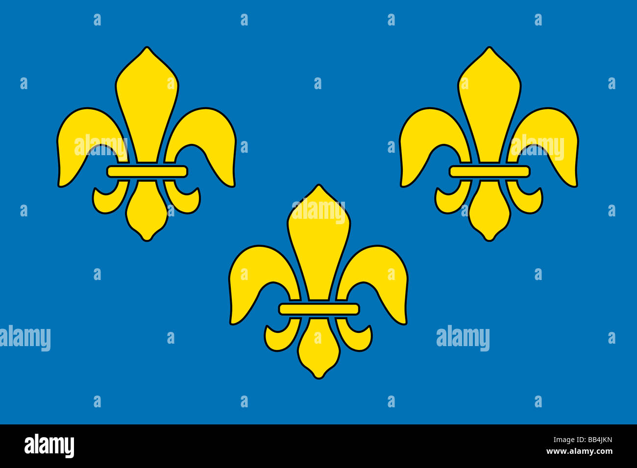 Historische Flagge von Frankreich, ein Land in Europa, etwa 1370 bis 1600. Stockfoto