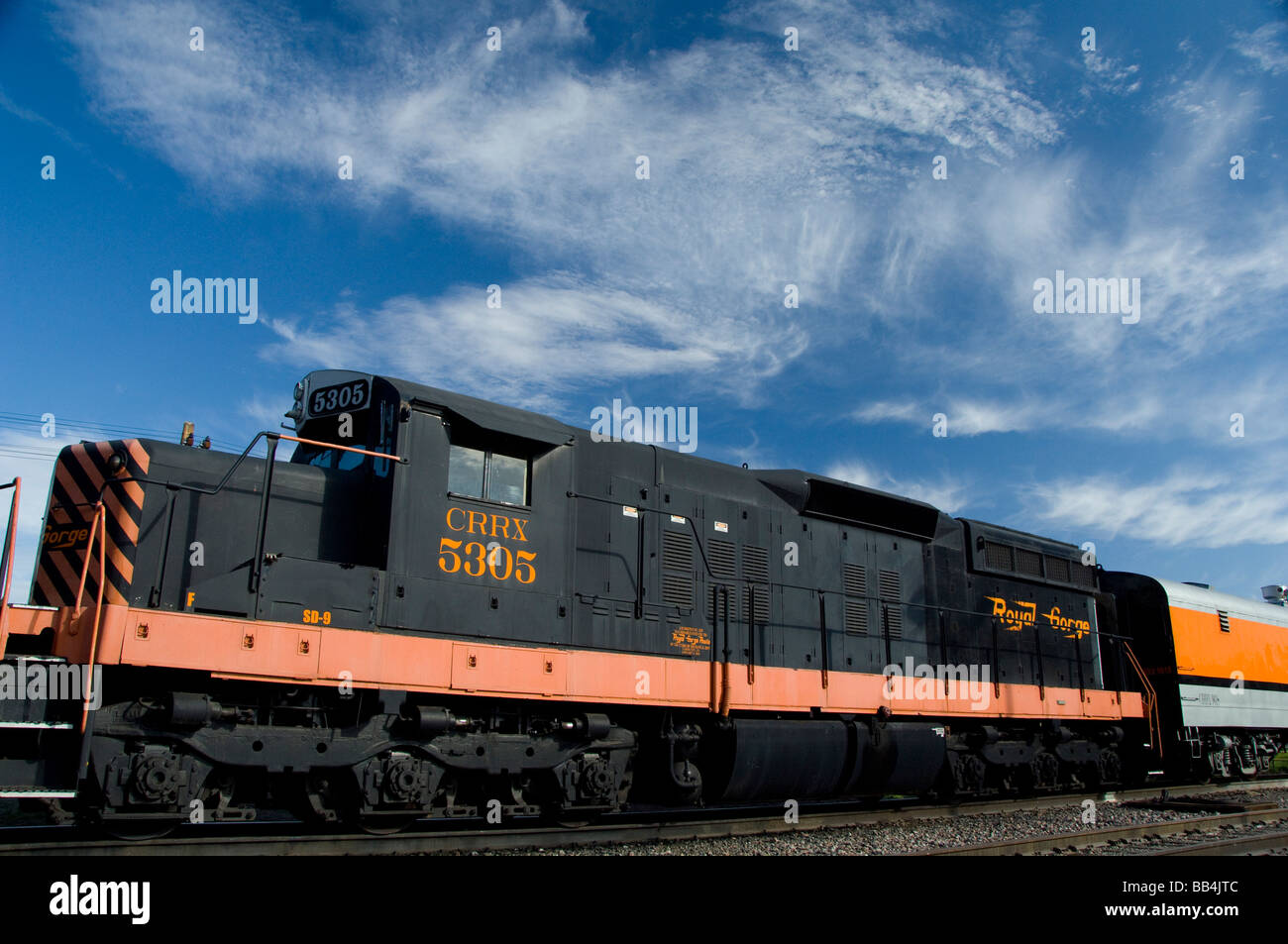 Colorado, Canon City, Royal Gorge Eisenbahn. Property-Release. Zug-Motor. Stockfoto