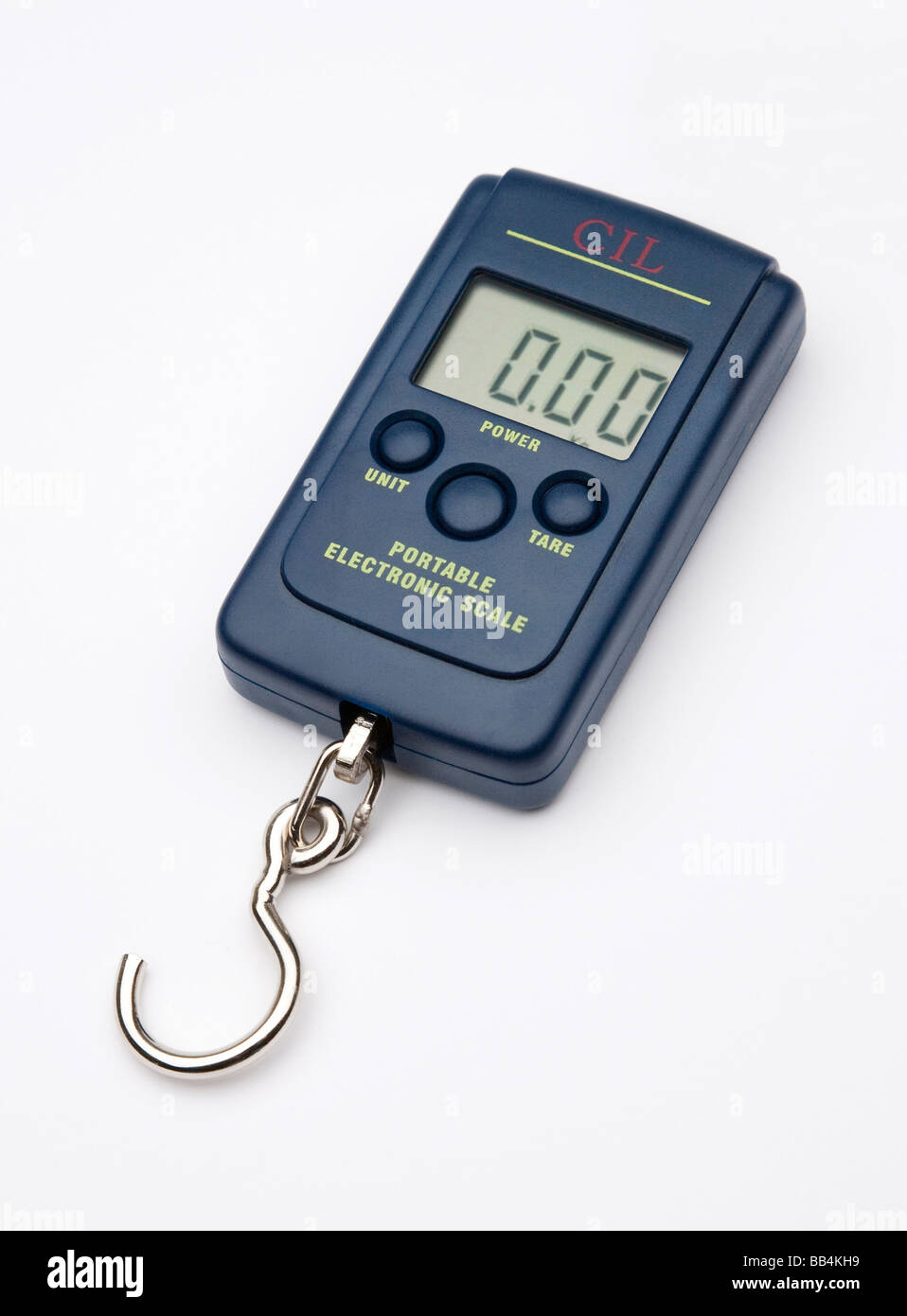 Digital mit einem Gewicht von hängenden Skalen / balance, das Gewicht kann bis zu 40Kg in 20g Einheiten Stockfoto