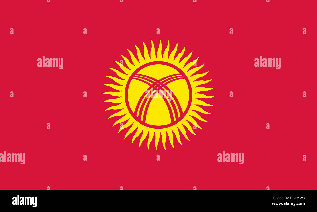 Flagge von Kirgisistan Stockfoto