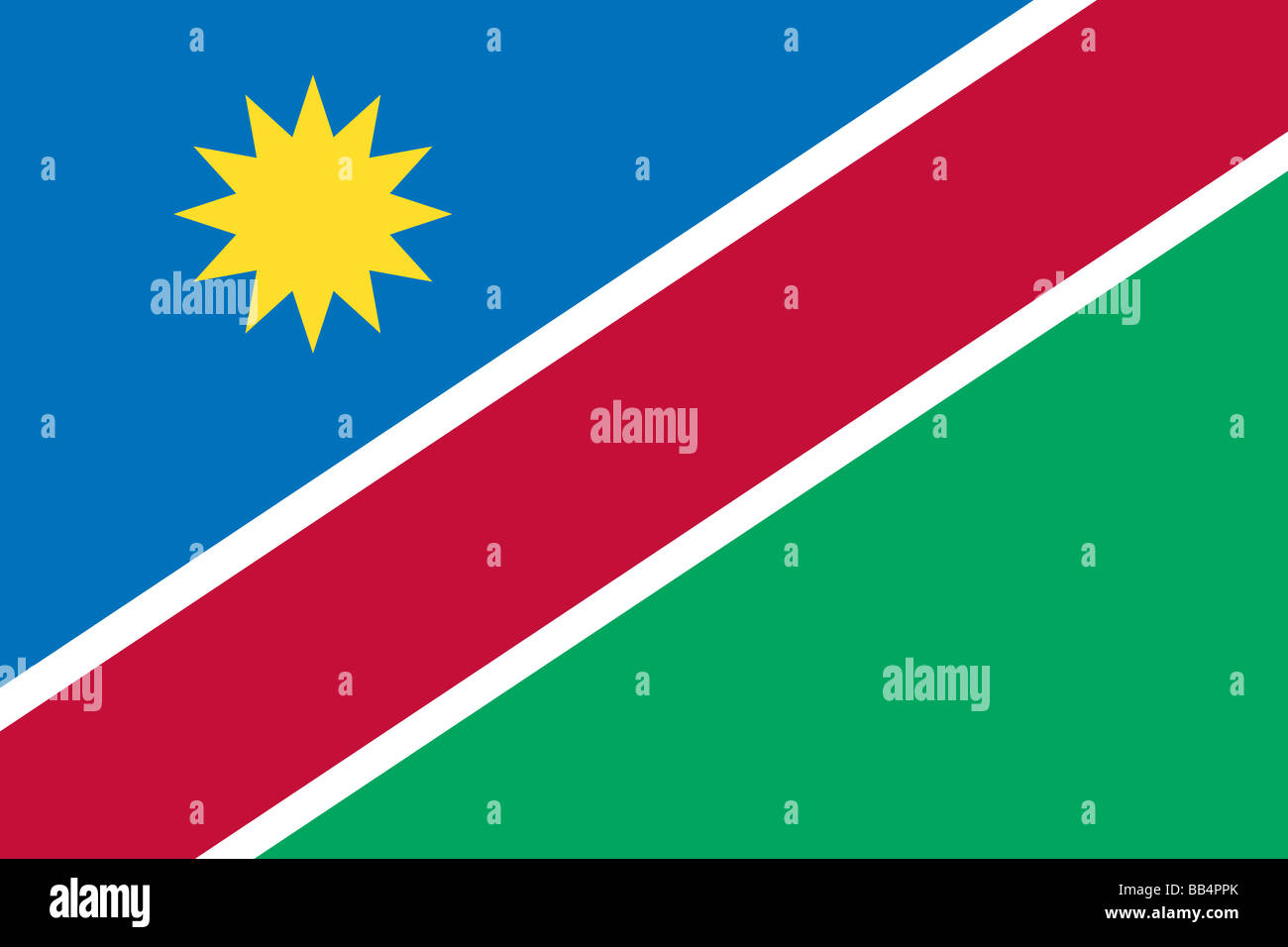 Flagge von Namibia Stockfoto