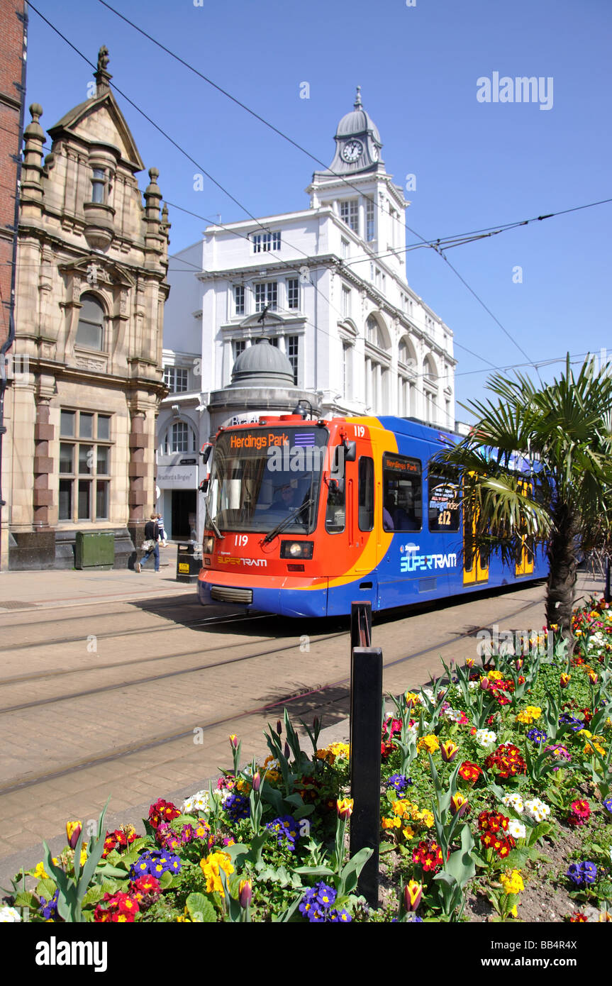 Sheffield Supertram Stadtbahn, Sheffield, South Yorkshire, England, Vereinigtes Königreich Stockfoto