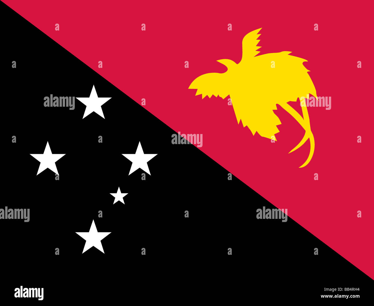 Flagge von Papua-Neu-Guinea Stockfoto