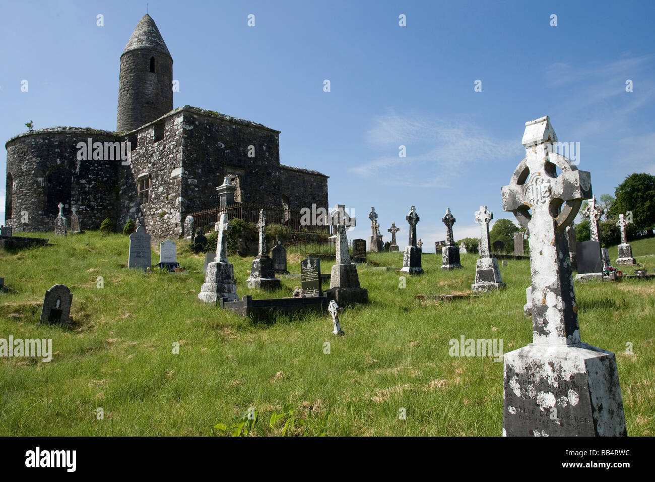 Irland, Mayo, Turlough. Turlough Rundturm, ein nationales Monument aus dem 9. Jahrhundert Stockfoto