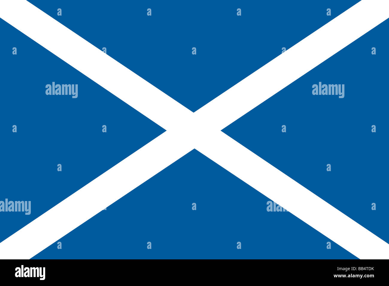 Flagge von Schottland, der nördlichste Teil des Vereinigten Königreichs. Stockfoto