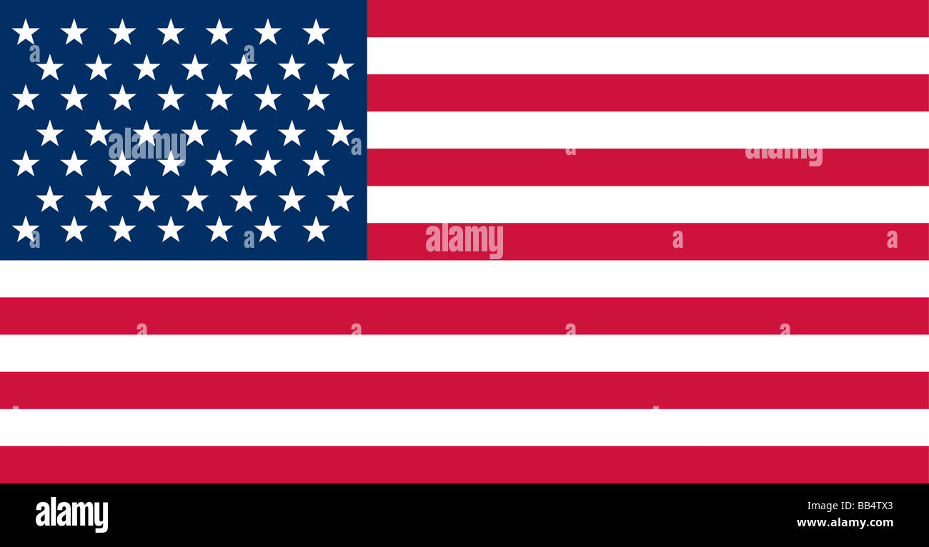 Historische Flagge der Vereinigten Staaten von Amerika. Die 49-Sterne US-Flagge, autorisiert, wenn Alaska ein Staat wurde war die Fahne für Stockfoto
