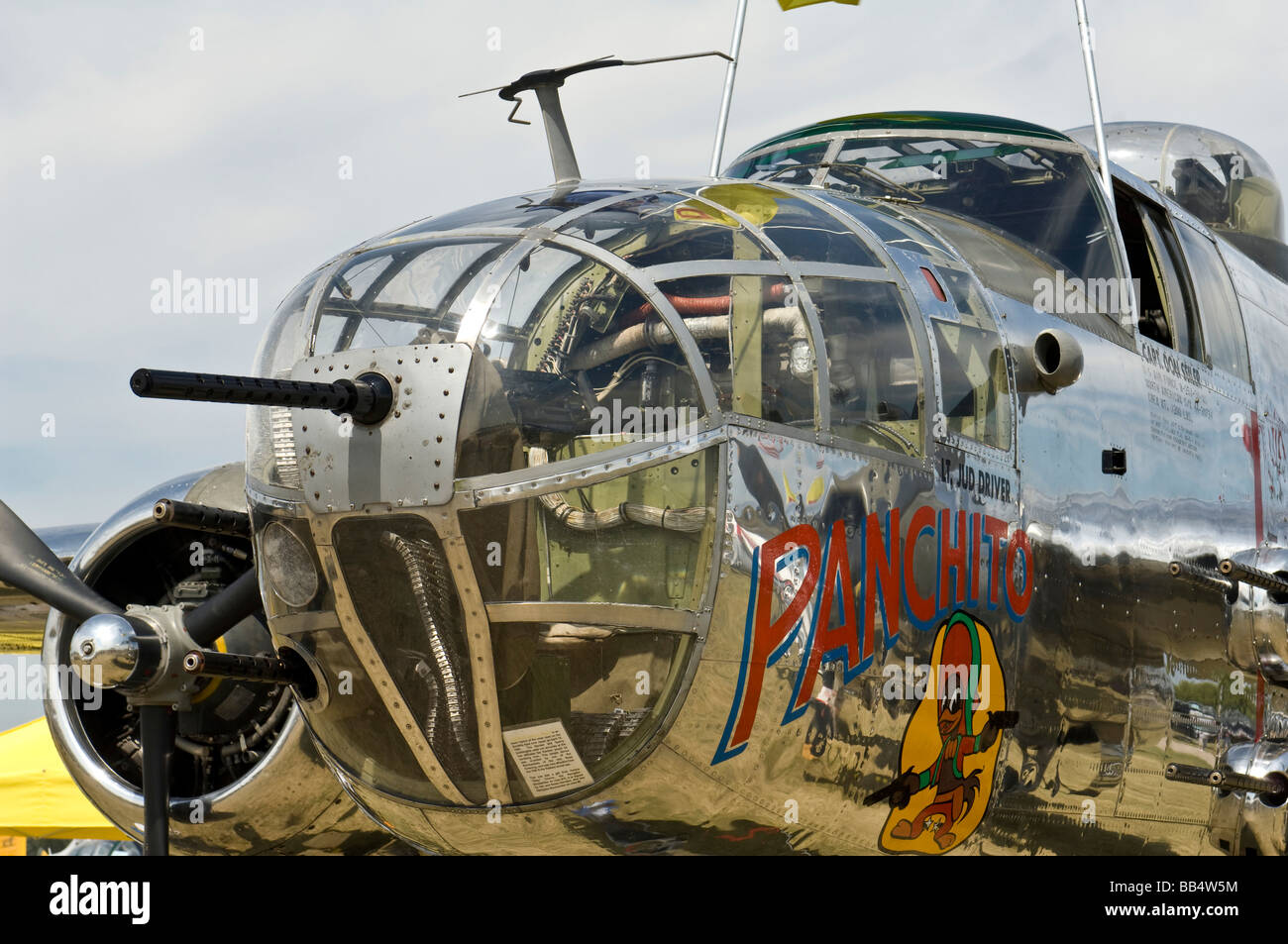 North American b-25 Mitchell Bomber, Panchito, Nose-Bereich Stockfoto