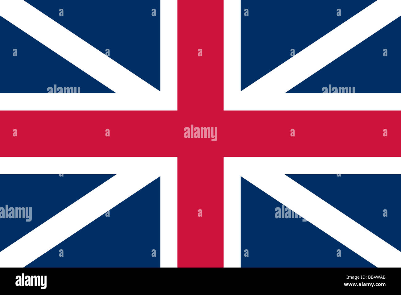 Historische Flagge der Vereinigten Staaten von Amerika. Dieses britische Union Flag (1606 – 1801) flog in den amerikanischen Kolonien bis zu den Stockfoto