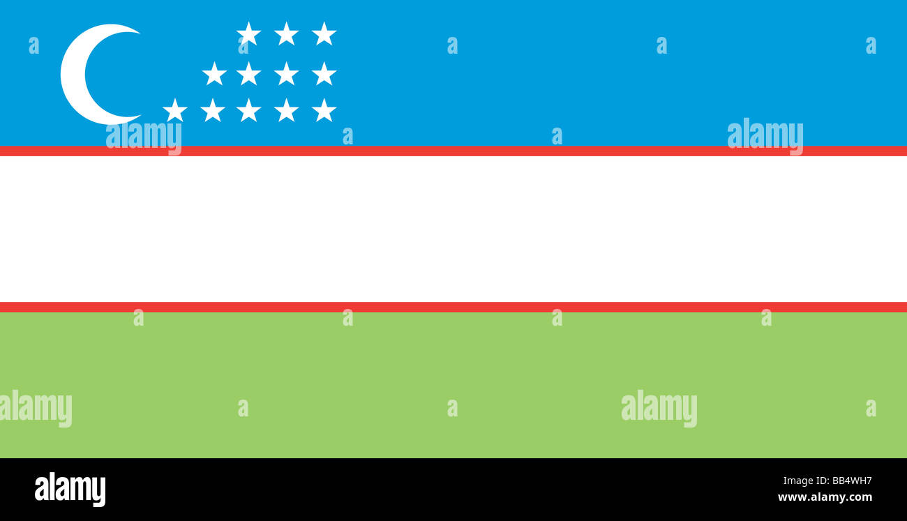 Flagge der Republik Usbekistan Stockfoto
