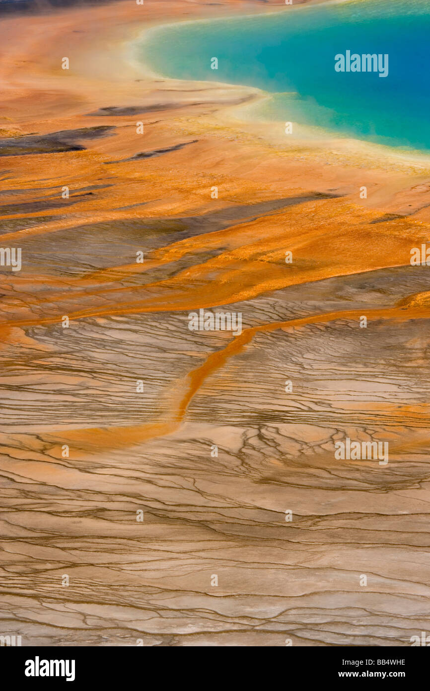 USA, Wyoming, Yellowstone-Nationalpark. Farben und Muster der Grand Bildobjekte Feder. Stockfoto