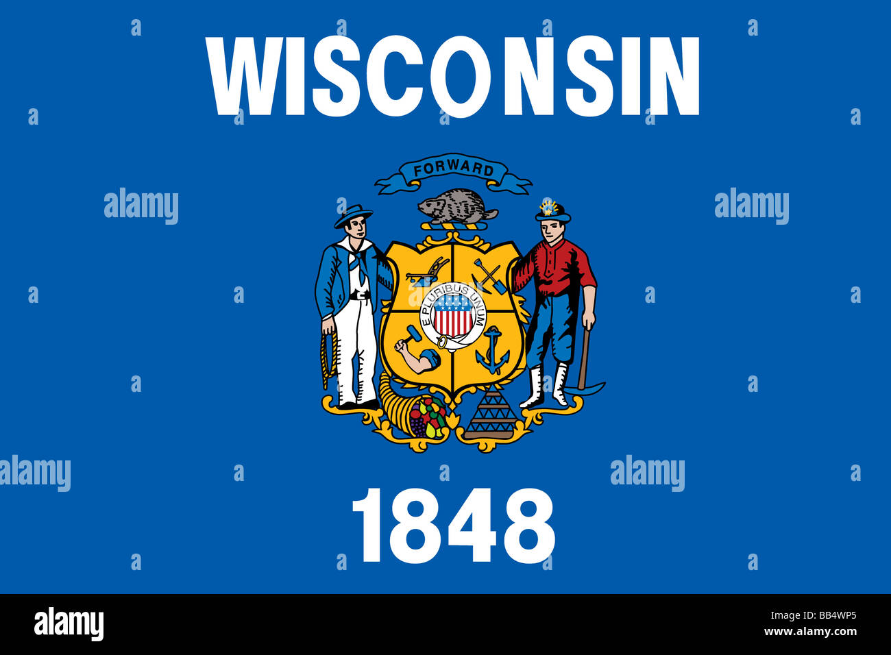 Wisconsin Staatsflagge Stockfoto