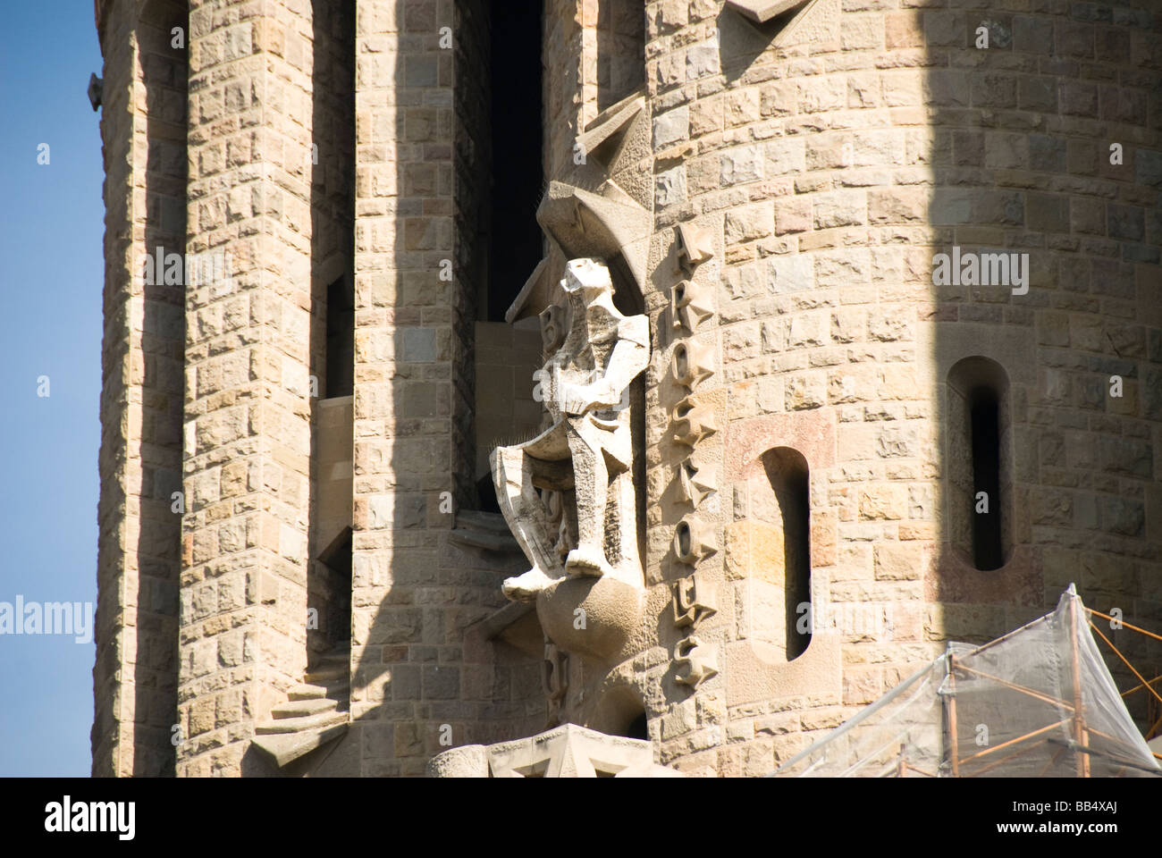 Detail der Sagrada Familia, Werk des berühmten Architekten Antoni Gaudi Stockfoto