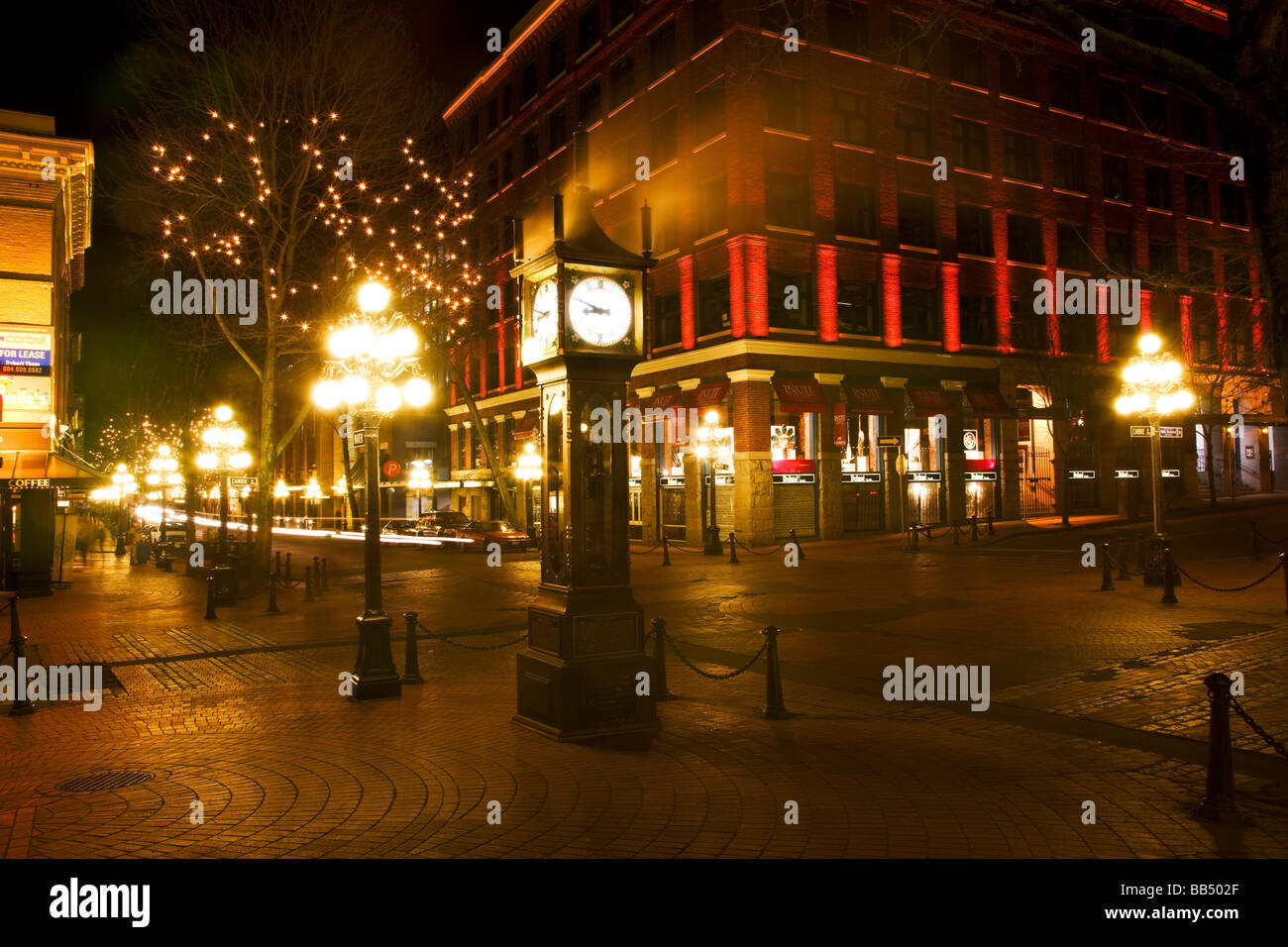 Der historische Dampf angetriebene Uhr im Bereich Gastown Vancouver British Columbia Kanada Stockfoto