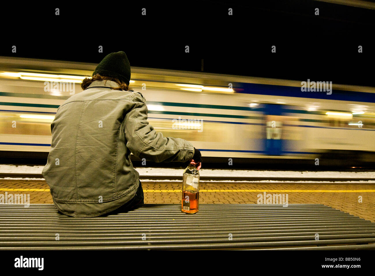 Alkoholismus Stockfoto