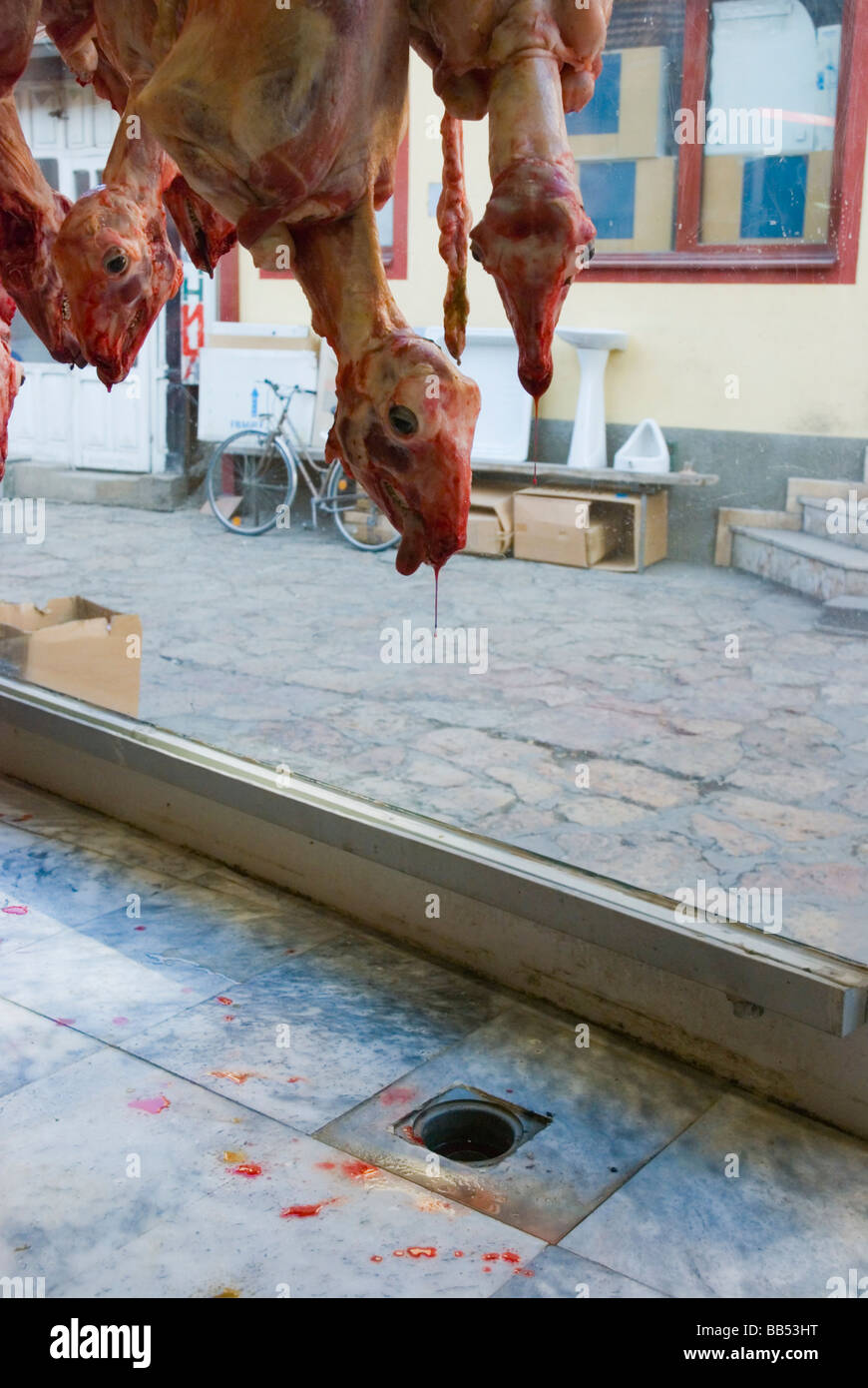 Metzgerei in Carsija Bezirk von Skopje Mazedonien Europa Stockfoto