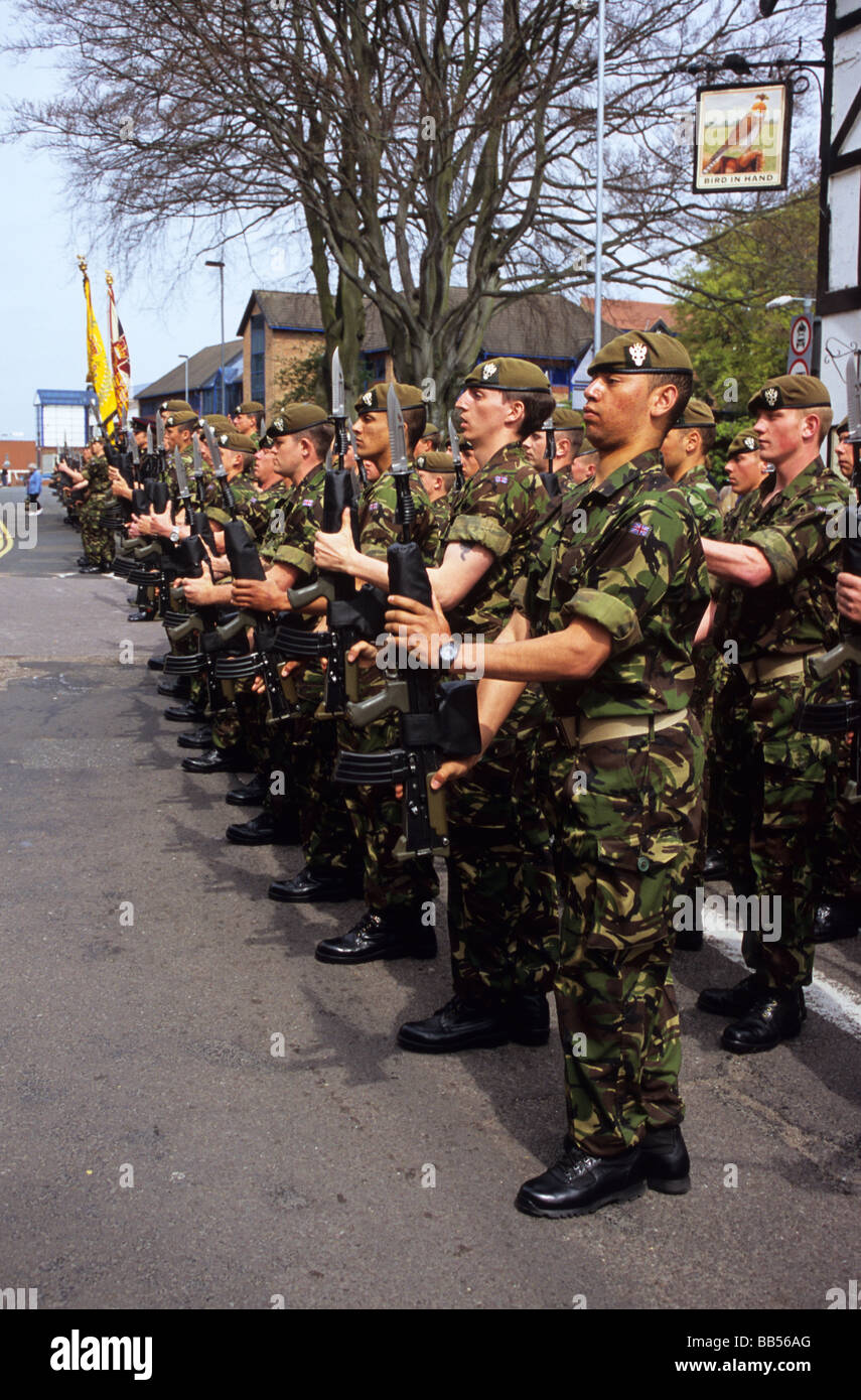 Das Mercian Regiment auf der Parade In Stafford Stockfoto