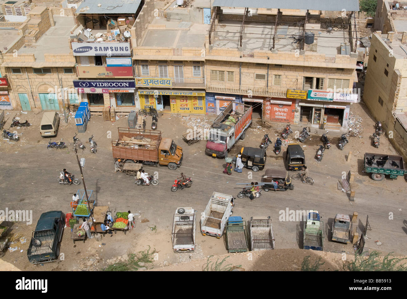 Indien Rajasthan Jaisalmer Ansicht der Stadt von der Festung Stockfoto