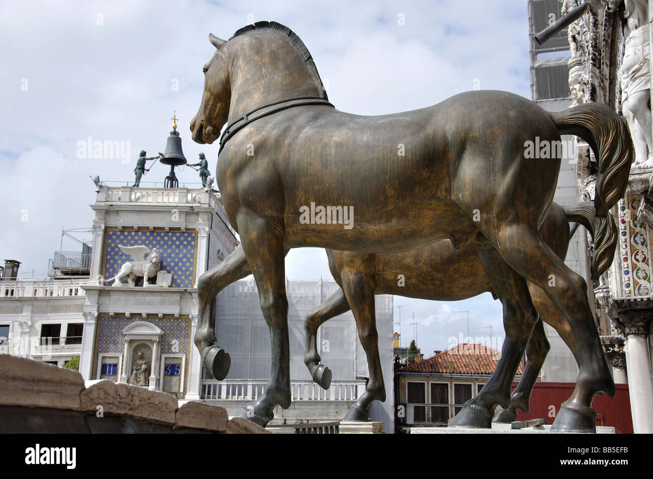 Pferde von San Marco, Str. kennzeichneten Basilica San Marco Square, Venedig, Provinz Venedig, Veneto Region, Italien Stockfoto