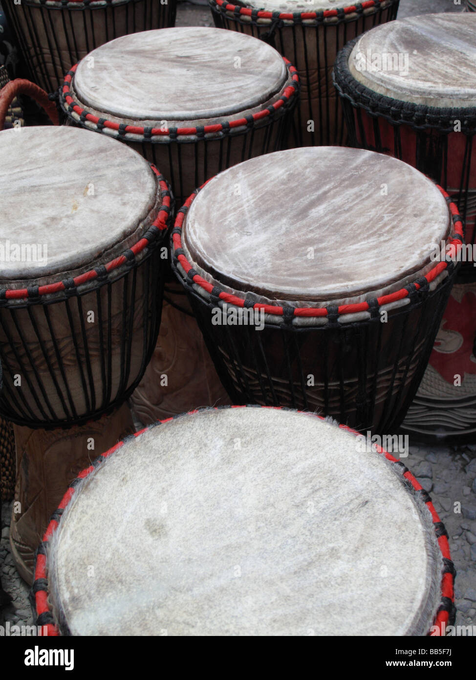 Afrikanische Djembe Trommeln Stockfoto