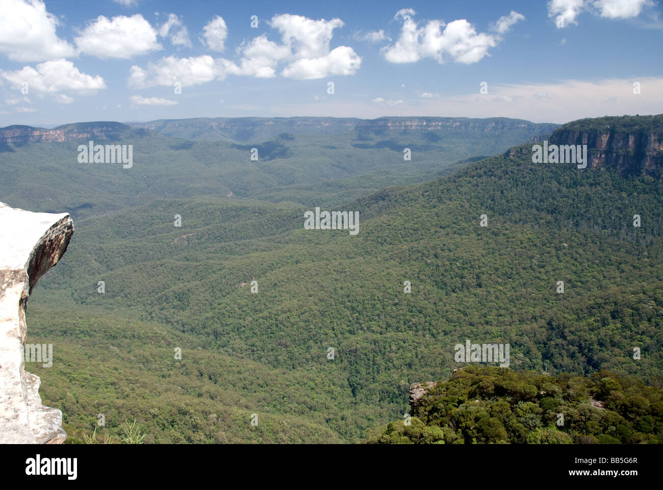 Jamison Valley wie Könige-Tabelle in die Blue Mountains National Park, New-South.Wales, Australien. Stockfoto