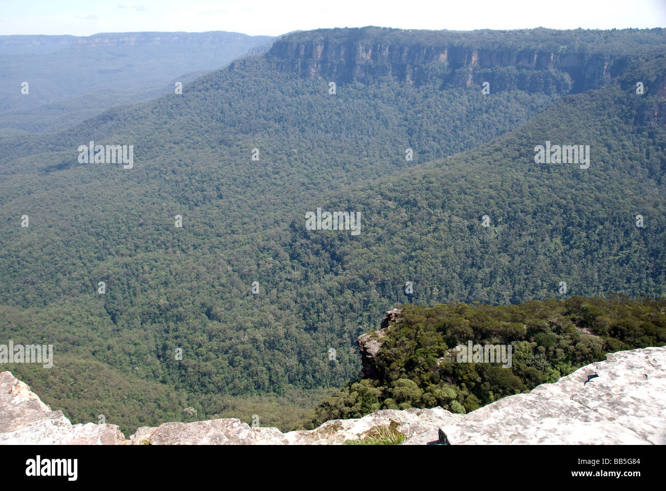 Jamison Valley wie Könige-Tabelle in die Blue Mountains National Park, New-South.Wales, Australien. Stockfoto