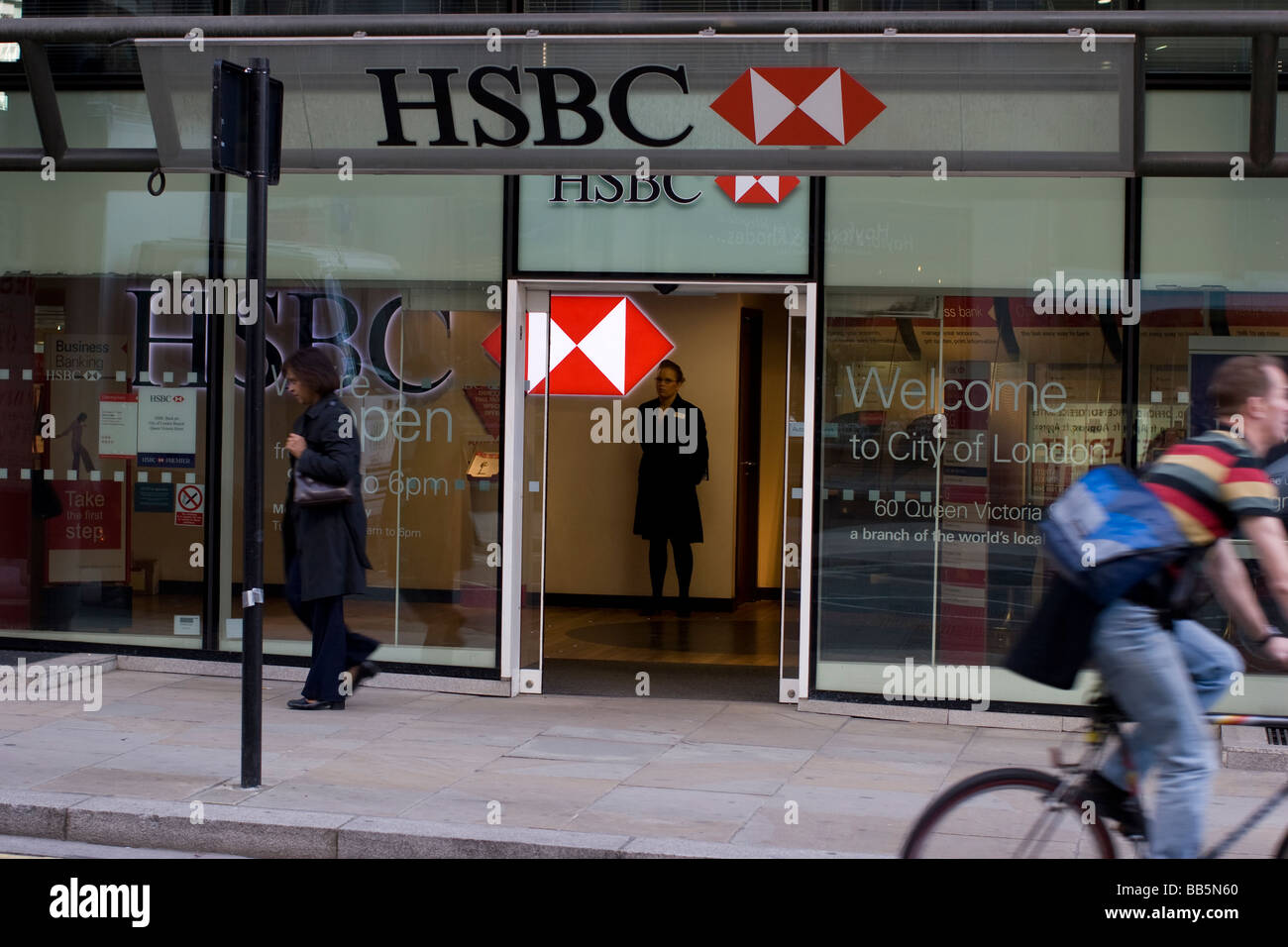 HSBC Filiale Zentrum von London Stockfoto