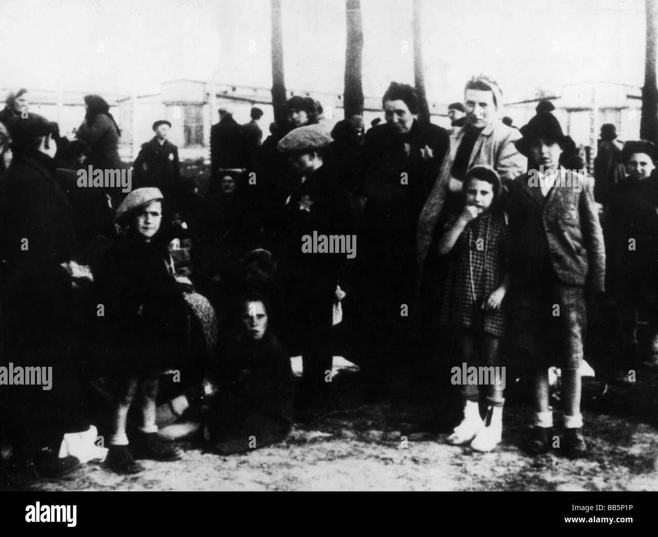 Nationalsozialismus/Nationalsozialismus, Verbrechen, Konzentrationslager, Auschwitz, Polen, Gefangene, Gruppe neu eingetroffene juden, um 1943, Stockfoto