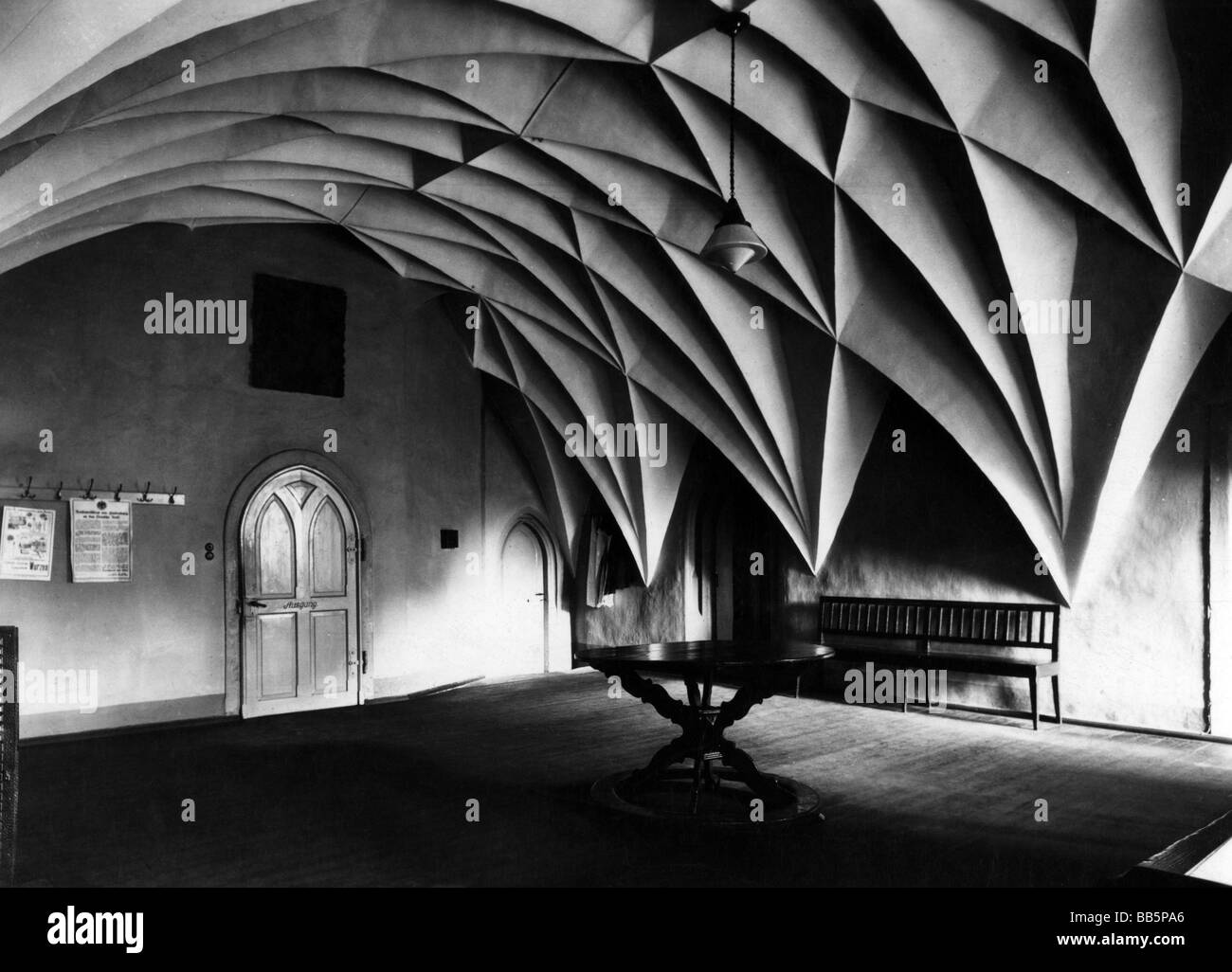 Architektur, Schlösser, Deutschland, Sachsen, Schloss Wurzen, Innenansicht, Saal im 2. Stock, 1920er Jahre, Stockfoto
