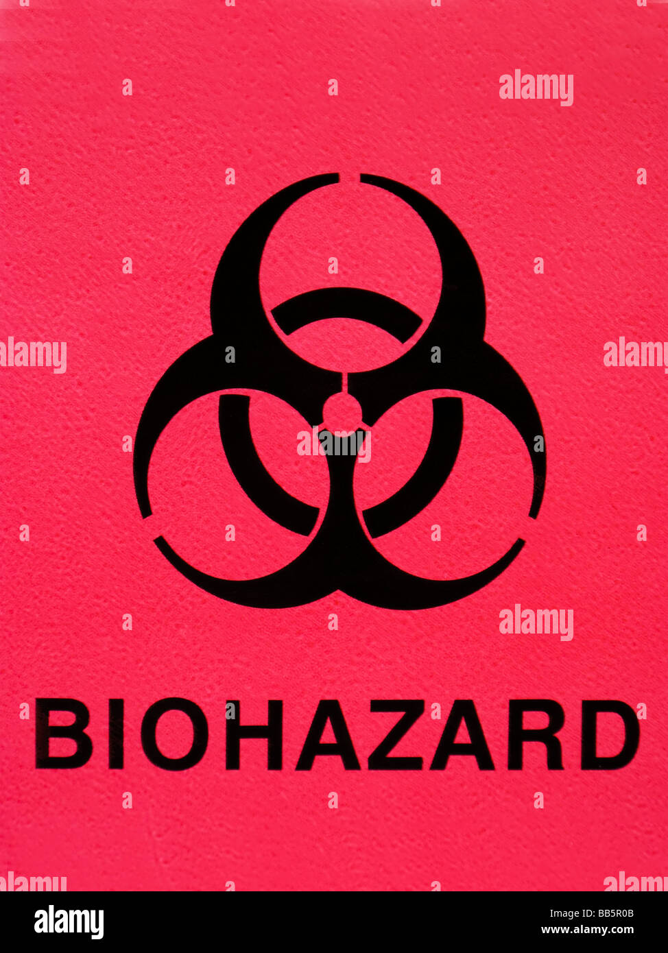 Biohazard-Symbol auf Probe Beutel Stockfoto