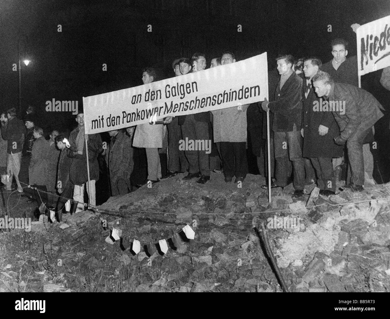 Geografie/Reisen, Deutschland, Berlin, Politcs, Demonstration gegen die Berliner Mauer, Friedrichstraße, 24.10.1961, Stockfoto