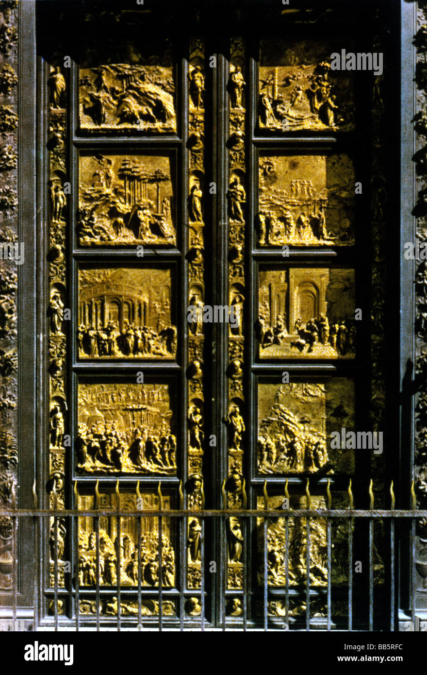 Geographie/Reise, Italien, Florenz, Kirchen, Battistero, Taufe, Detail, Tor La porta Del Paradiso (Ghiberti), Paradies, UNESCO-Weltkulturerbe, Stockfoto