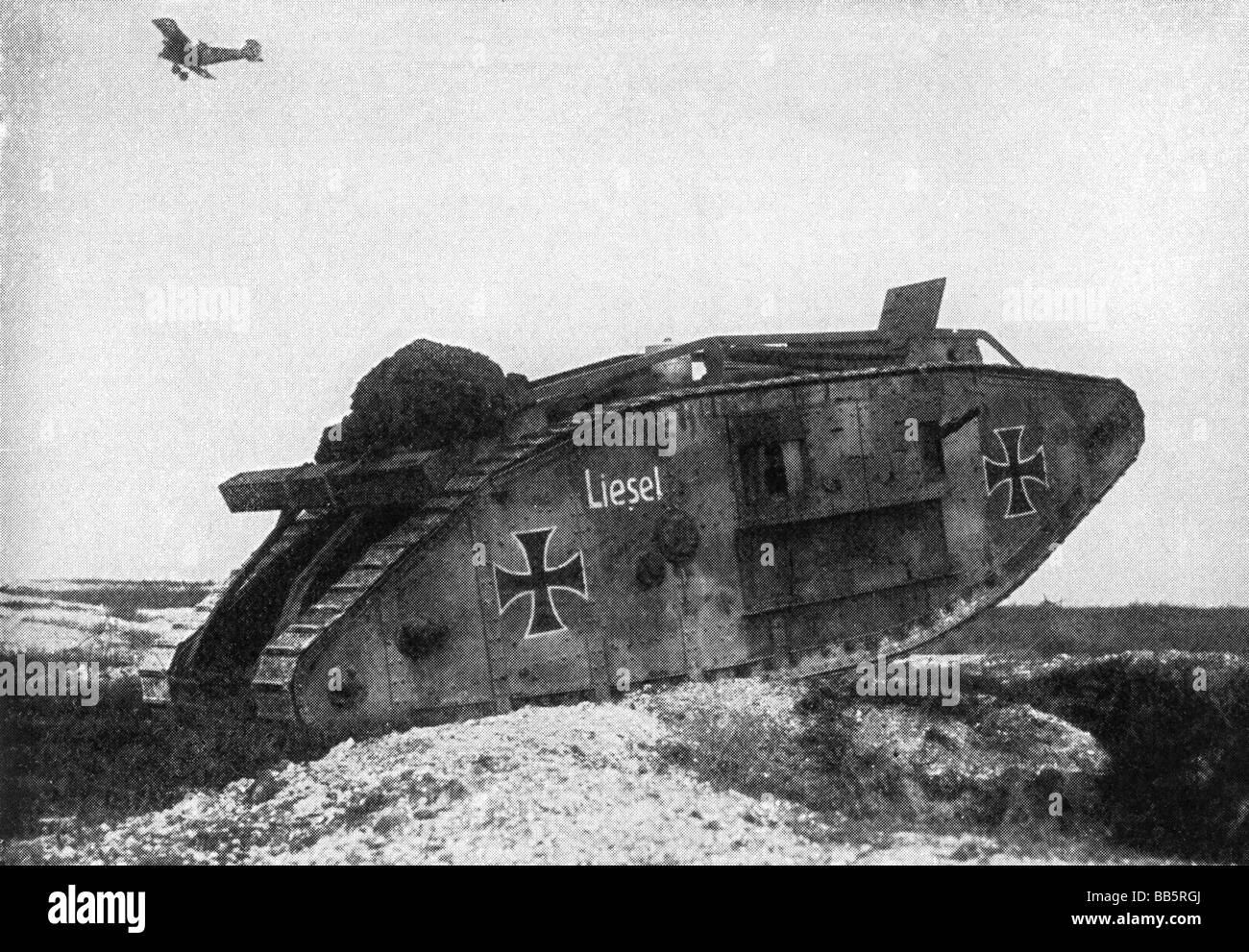 Veranstaltungen, Ersten Weltkrieg/WWI, Western Front, British tank Mark IV, von den Deutschen
