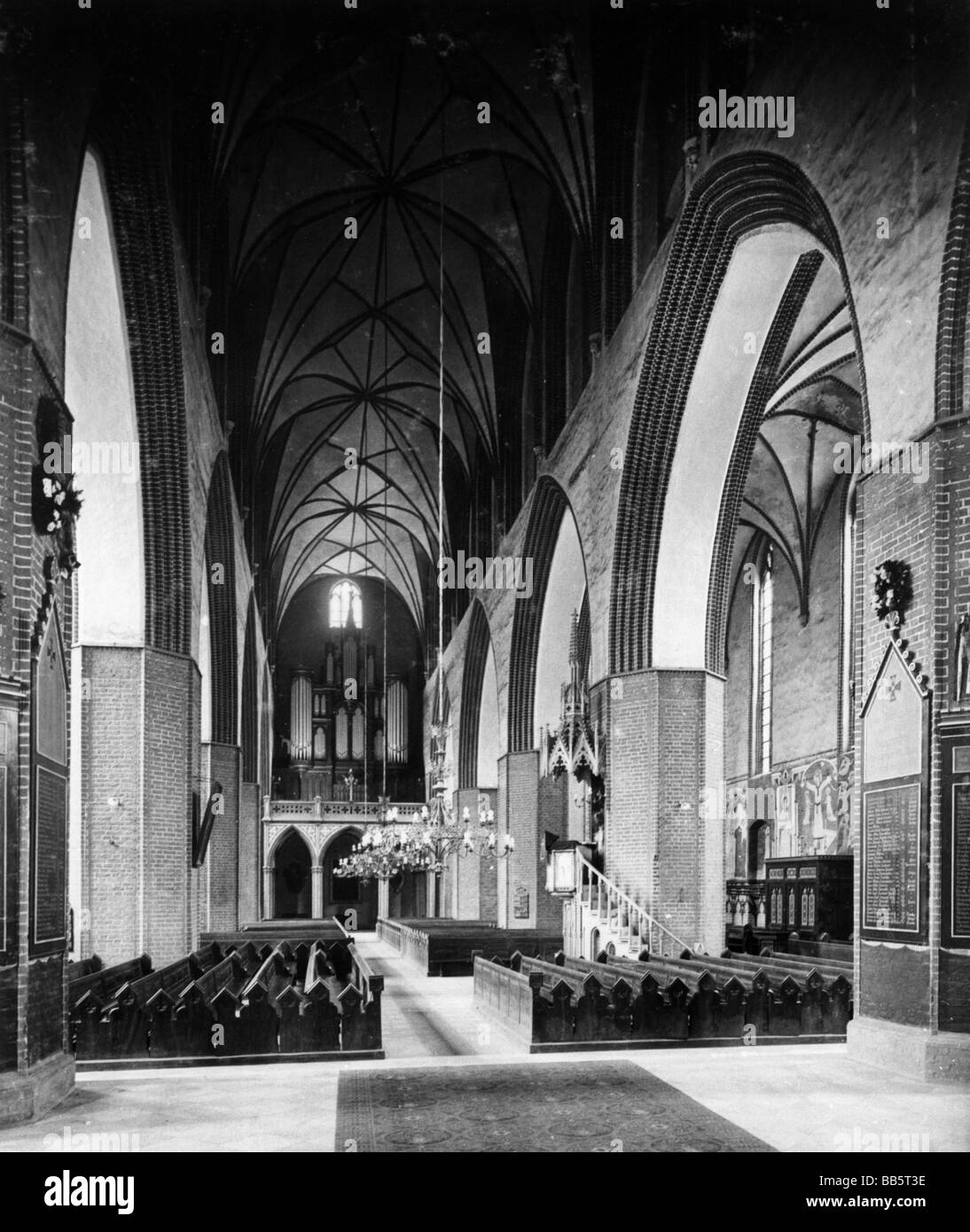 Geographie/Reise, Polen, Kwidzyn, Kathedrale, Innenansicht, Kirchenschiff, ca. 1910, Stockfoto